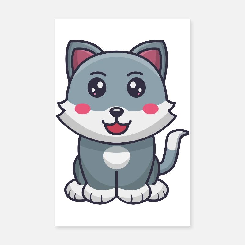 Dessin animé de chat Poster 20 x 30 cm