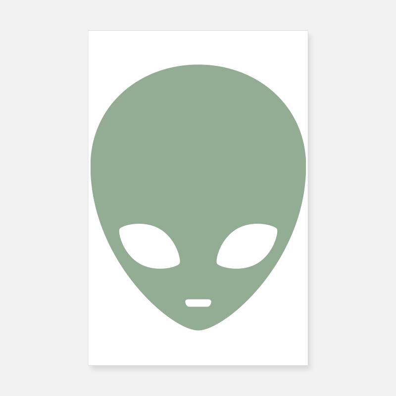 Tête d’extraterrestre menthe atténuée Poster 20 x 30 cm