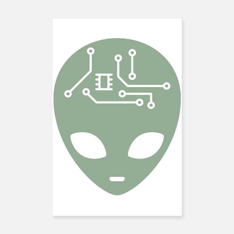 Circuit Alien Head Poster 20 x 30 cm
