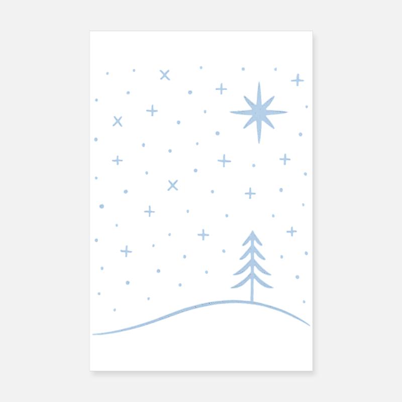 polar tree snowflakes Poster 20x30 cm