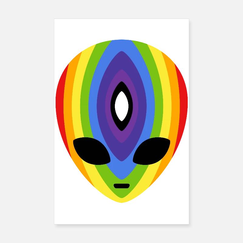 Prismatic Rainbow Alien Poster 8" x 12" (20x30 cm)