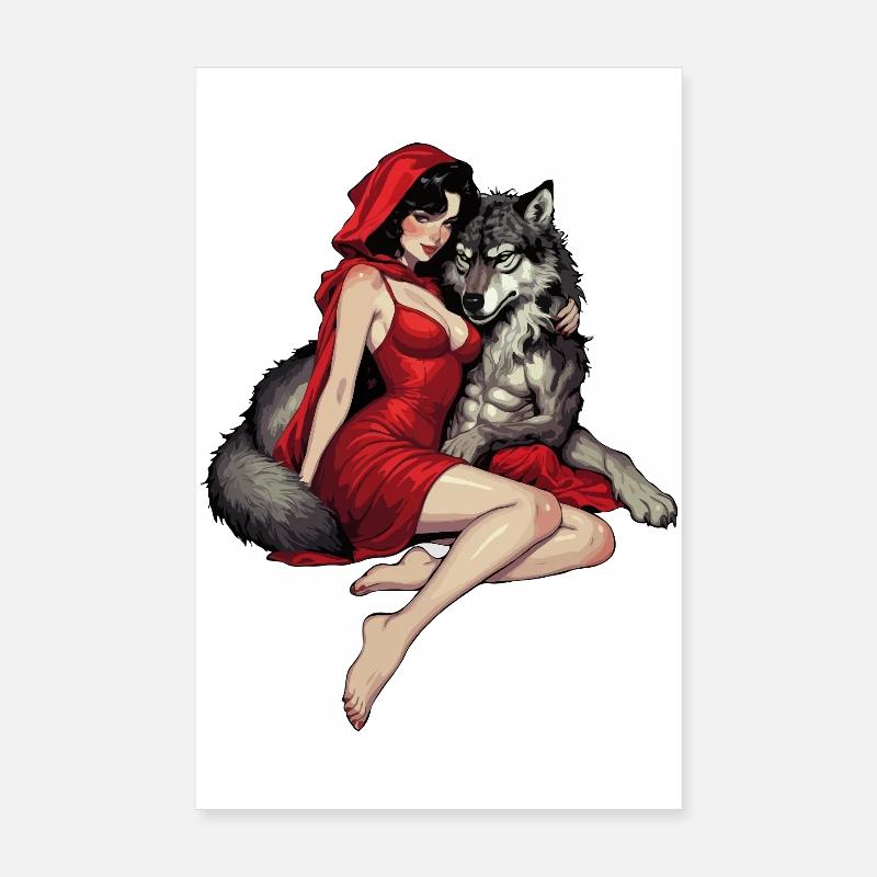 Rotkäppchen mit dem bösen Wolf Poster 20x30 cm