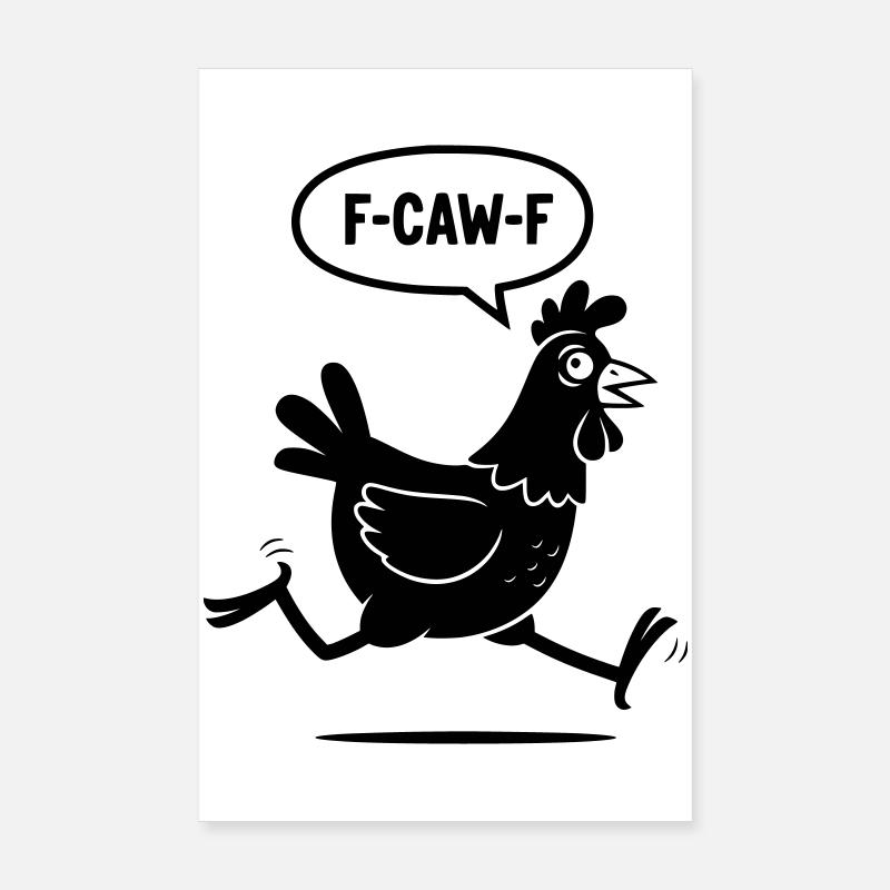 F-CAW-F Rennendes Huhn – Panic Chicken Poster 20x30 cm