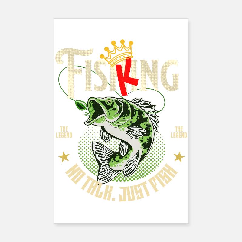 Fish King Angler Design Poster 20x30 cm