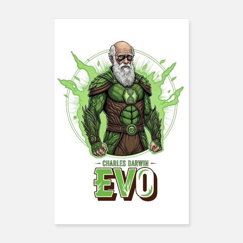 Evo Darwin Grüner Held Poster 20x30 cm
