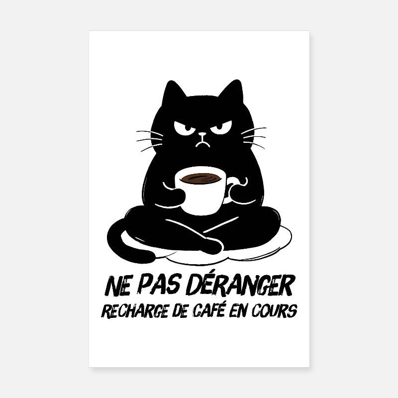 Black Cat Coffee Refill in Progress Poster 8" x 12" (20x30 cm)