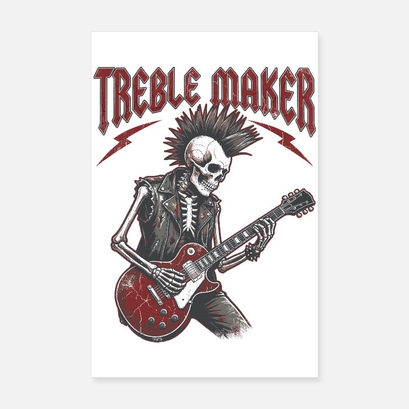 Treble Maker Guitarist Musician Pun Poster 8" x 12" (20x30 cm)