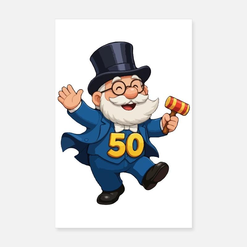 Abrahams 50. Geburtstag Poster 20x30 cm