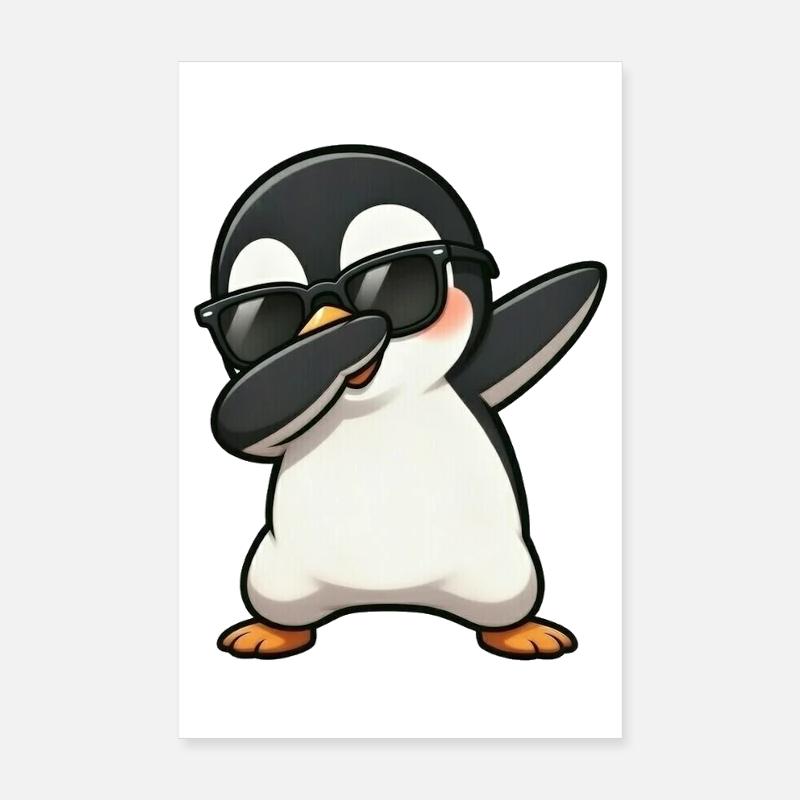 Dabbing Pinguin Poster 20x30 cm
