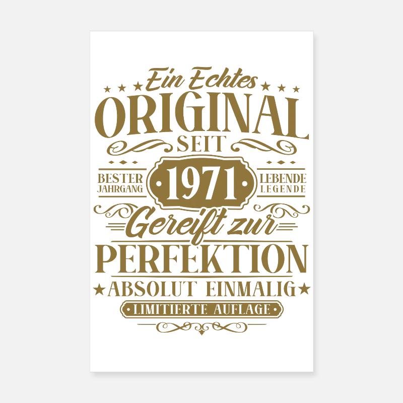 Original 1971 Retro Vintage Geburtstag Geschenk Poster 20x30 cm