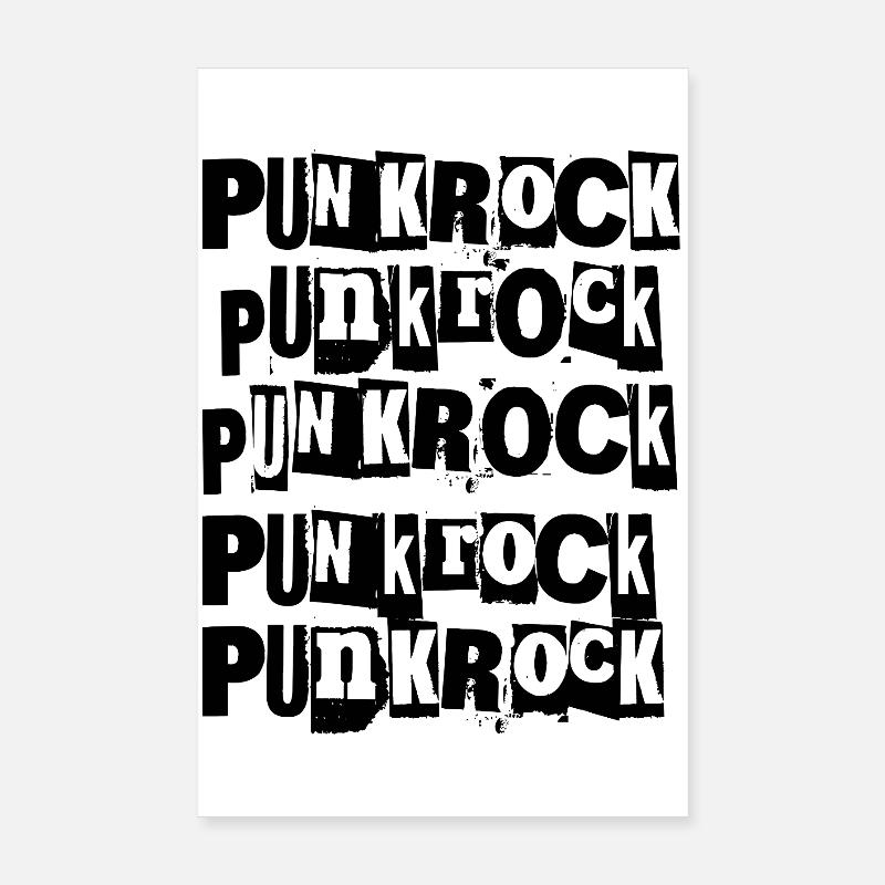 Punk Rock Bold Distressed Typography design Poster 20 x 30 cm