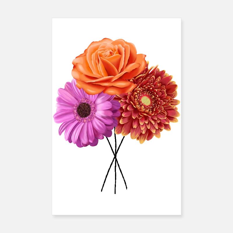 Blüten Trio Farbmelodie Poster 20x30 cm