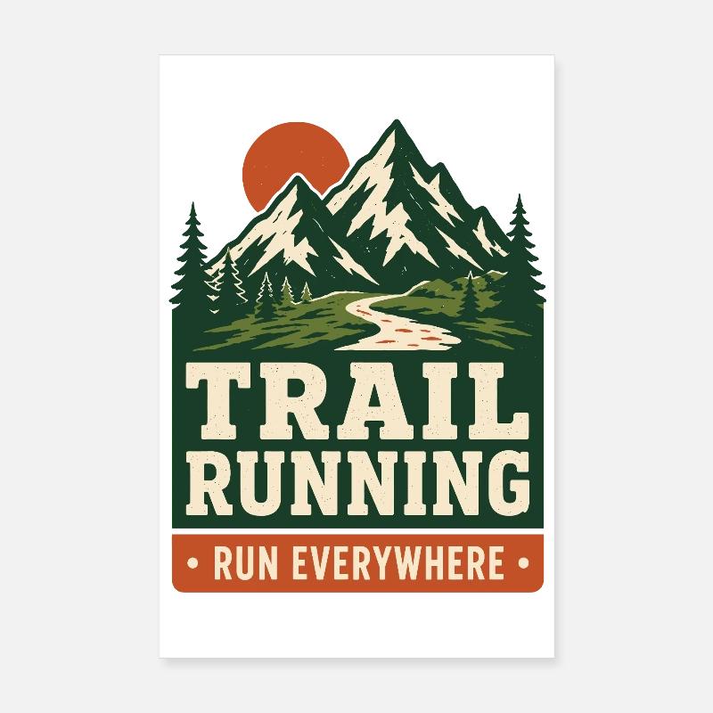Course en sentier - Courez partout Poster 20 x 30 cm