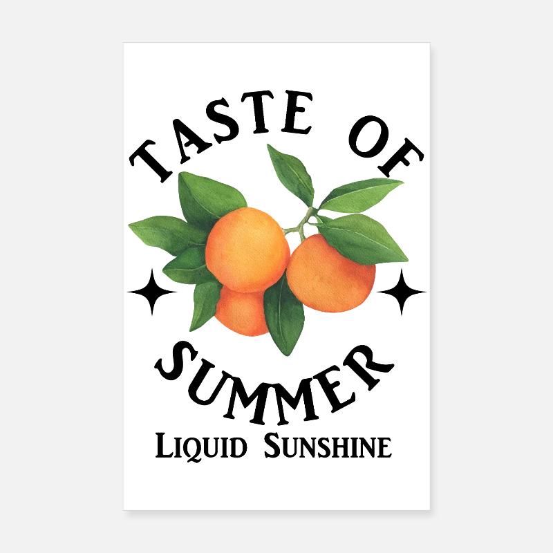 Agrumes Aquarelle Branche orange Poster 20 x 30 cm