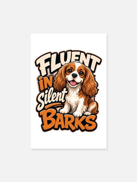 Kavallerier King Charles Spaniel - Poster 20x30 cm - Weiß