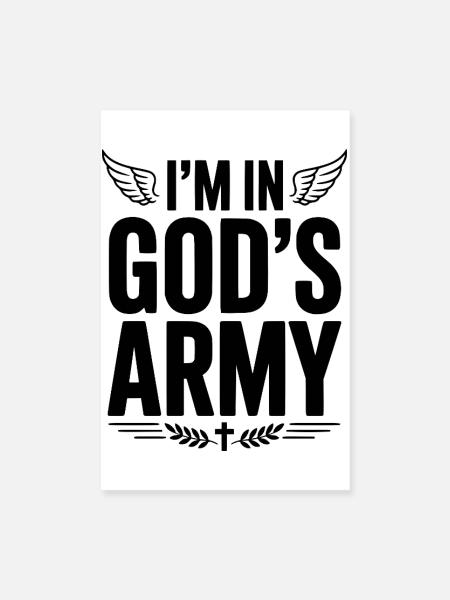 Ich bin in Gottes Armee - Poster 20x30 cm - Weiß - Vorne