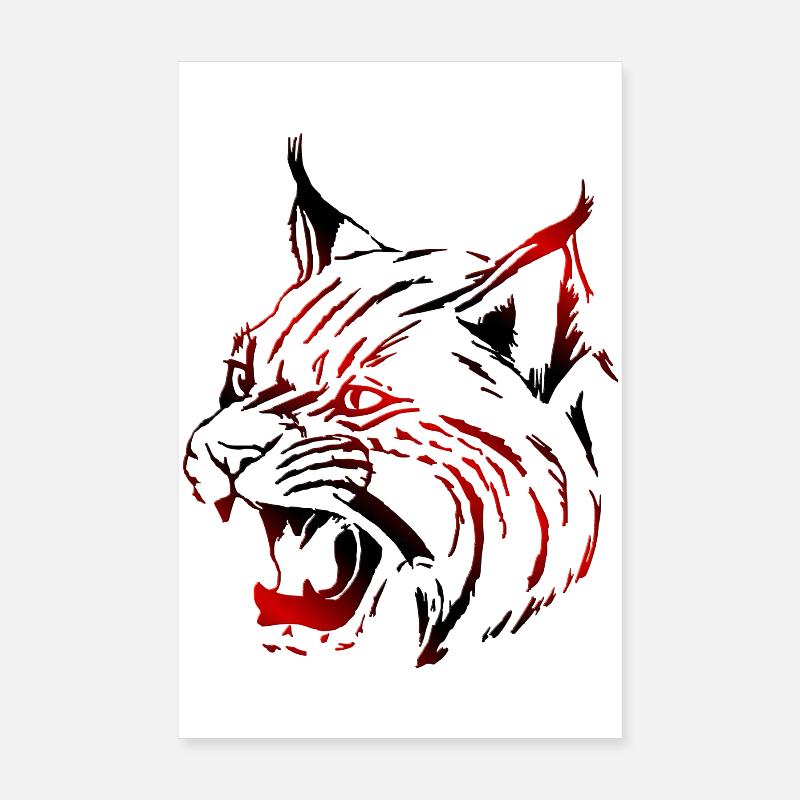 Luchs (03) - Poster 20x30 cm - Weiß
