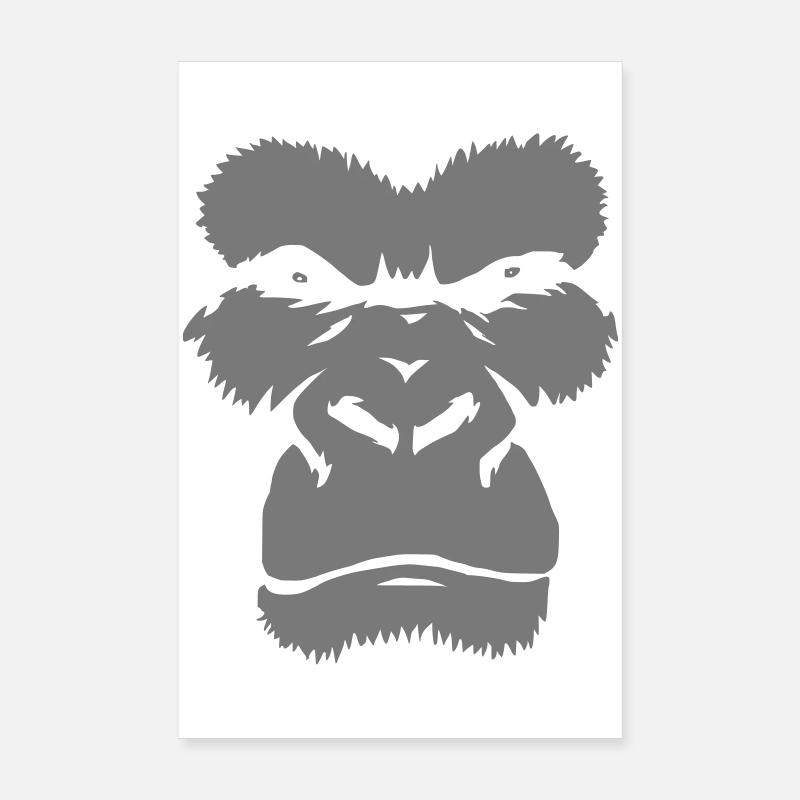 Wilde Affe-Silhouette Grafik Poster 20x30 cm