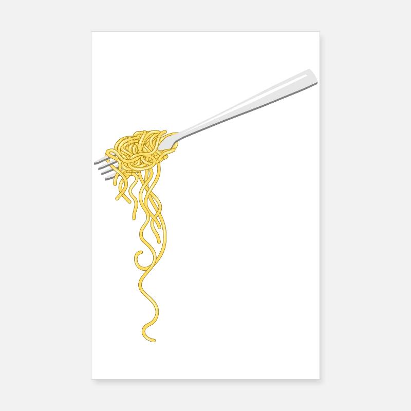 Spaghetti pasta on a fork Poster 8" x 12" (20x30 cm)