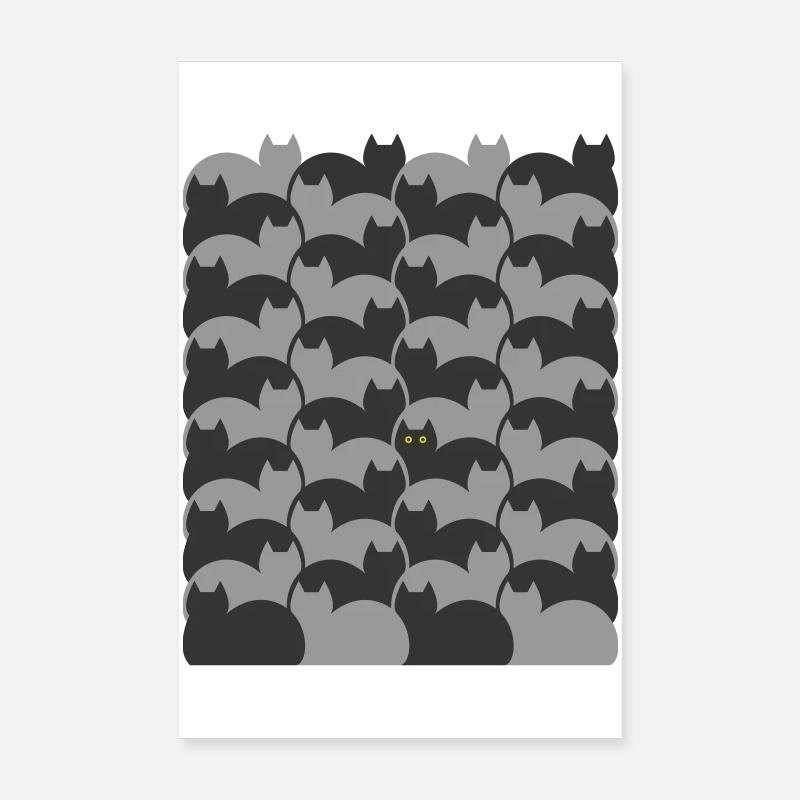 Escher Style Cats Textur Poster 20x30 cm