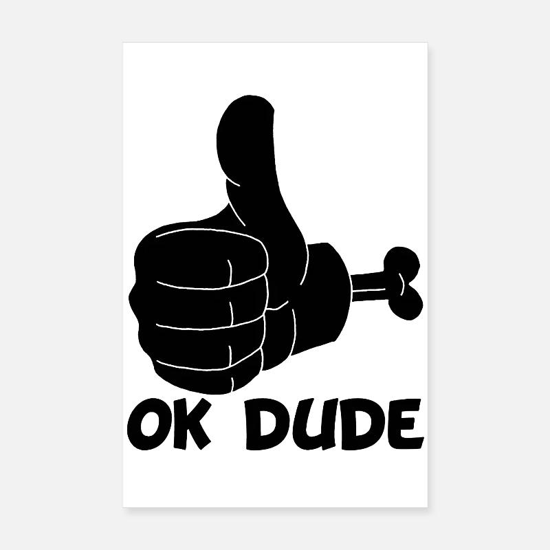 Ok Mann! (schwarz) Poster 20x30 cm