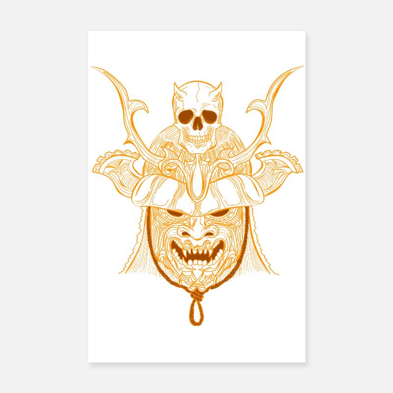SAMOURAÏ - Poster 20 x 30 cm - blanc