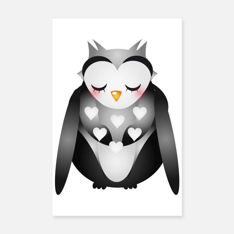 niedliche verträumte Eule Poster 20x30 cm