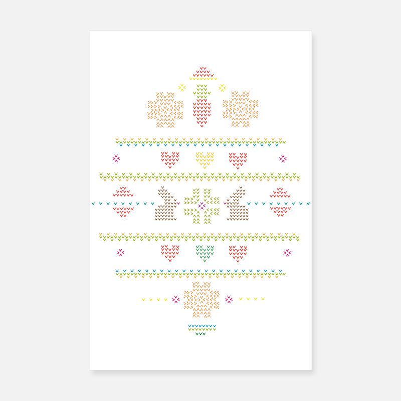 Easter motifs in knitting pattern style for Easter Poster 8" x 12" (20x30 cm)