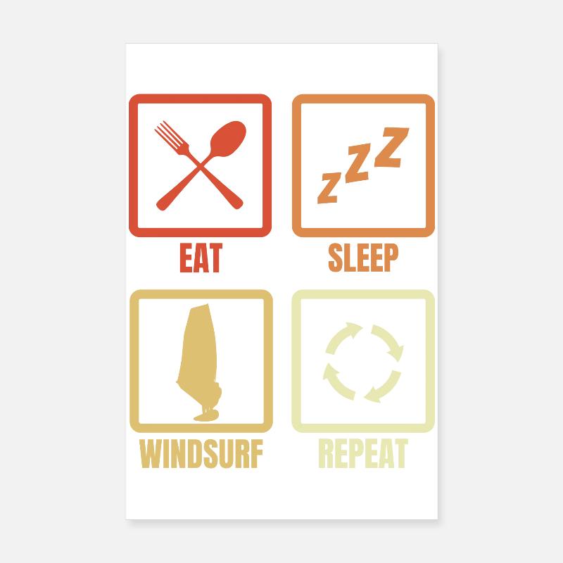 Horaire de la planche à voile Poster 20 x 30 cm