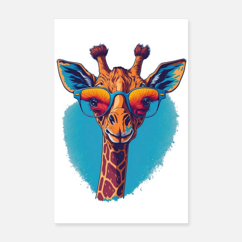 Giraffe mit Durchblick Poster 20x30 cm