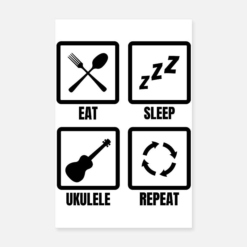 Ukulele Spieler Routine Poster 20x30 cm