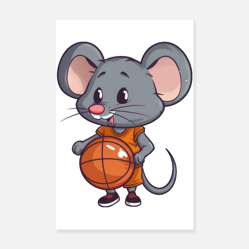 Basketball Maus Poster 20x30 cm