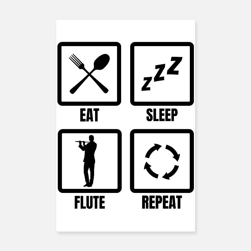 Routine de joueur de flûte Poster 20 x 30 cm