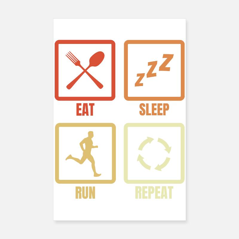Eat Sleep Run Repeat Poster 8" x 12" (20x30 cm)