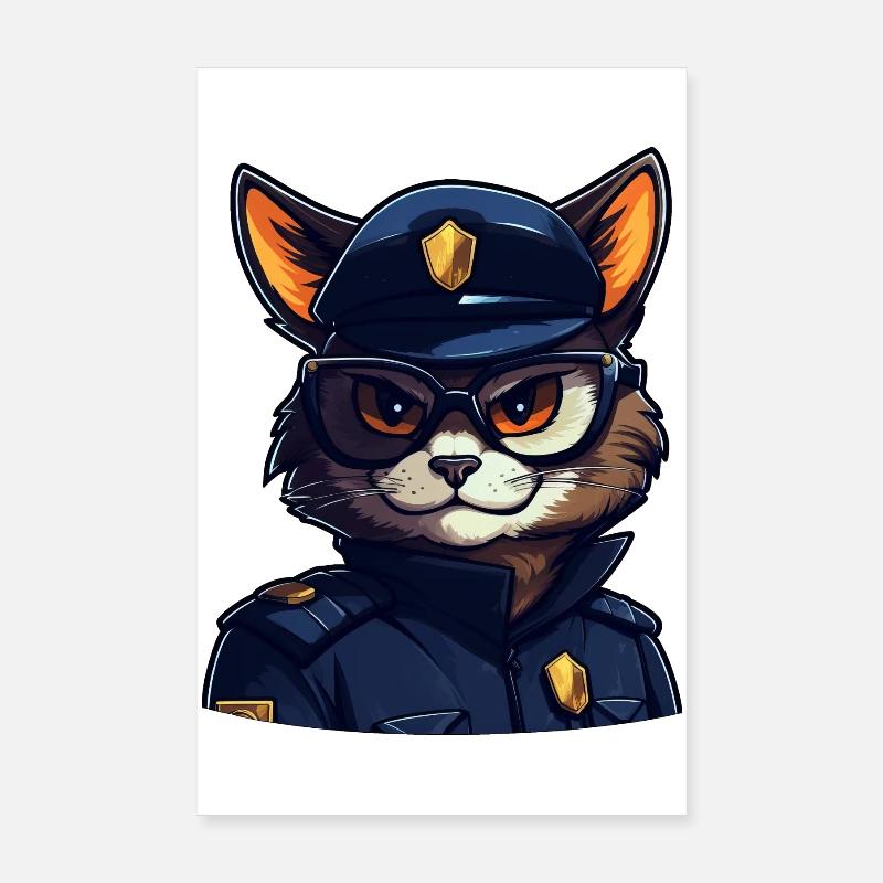Katzen Polizei Poster 20x30 cm