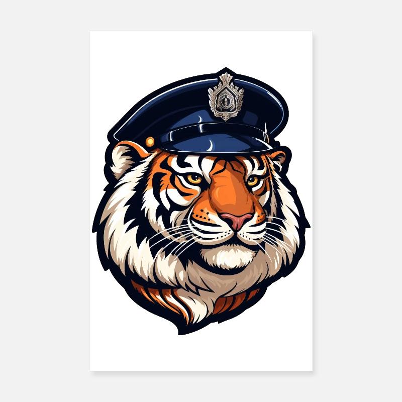 Tiger Policeman Poster 8" x 12" (20x30 cm)