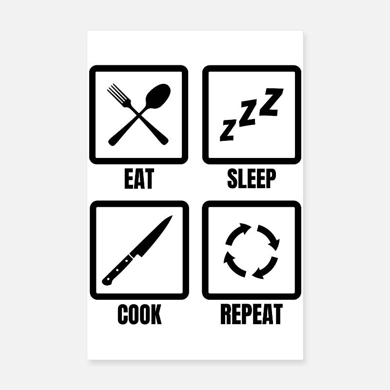 Cooking Daily Routine Poster 8" x 12" (20x30 cm)