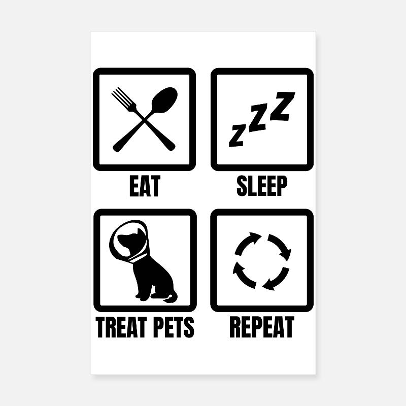 Tierarzt Routine Poster 20x30 cm