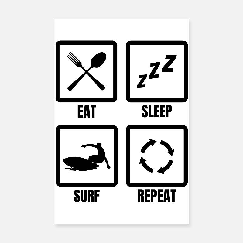 Surfing Saying Poster 8" x 12" (20x30 cm)