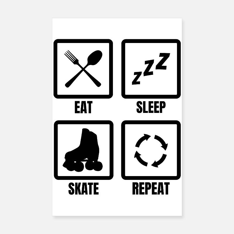 Routine quotidienne du patineur à roulettes Poster 20 x 30 cm