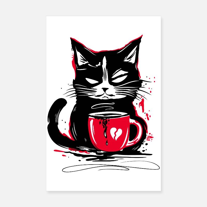 Chat du café Morning Grouch Chat du café Poster 20 x 30 cm