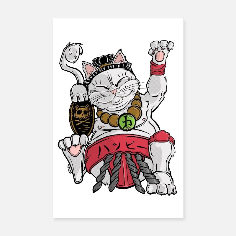 Maneki-neko Sumo Poster 20 x 30 cm