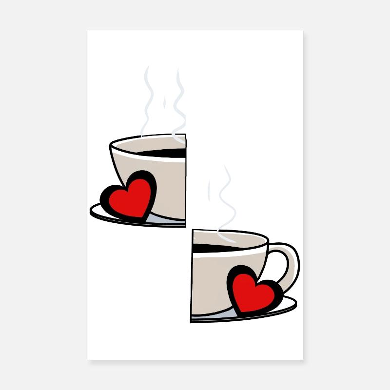 Valentin Kaffee Partnerschaft Kaffeetasse Partner Poster 20x30 cm