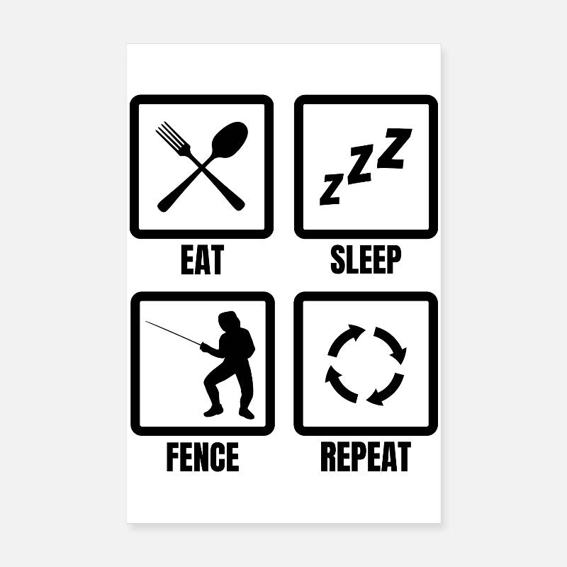 Fencer Daily Routine Poster 8" x 12" (20x30 cm)