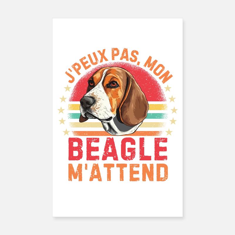 Chien de race beagle Poster 20 x 30 cm