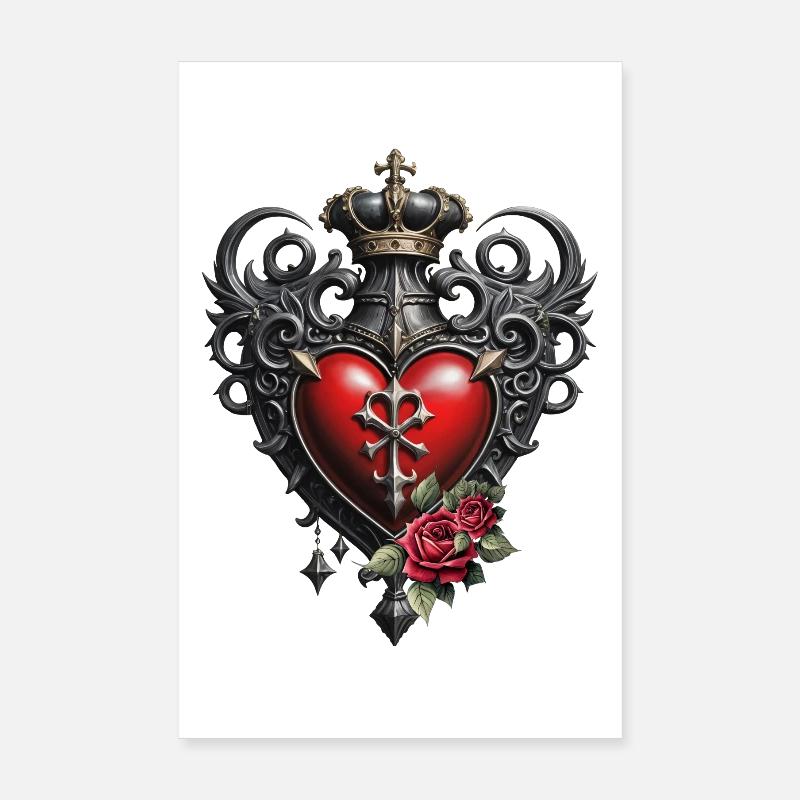 Elegant Gothic Heart Poster 8" x 12" (20x30 cm)