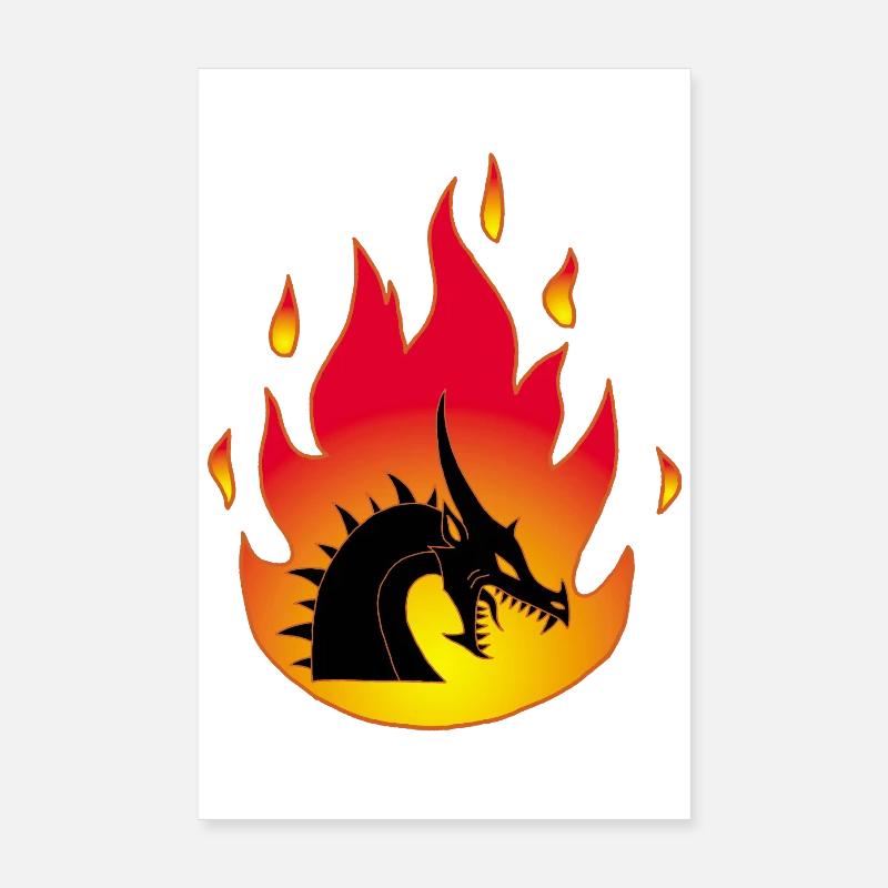 Feuer-Drache Poster 20x30 cm