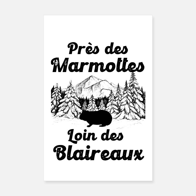 Marmotte forêt randonnée camping Poster 20 x 30 cm