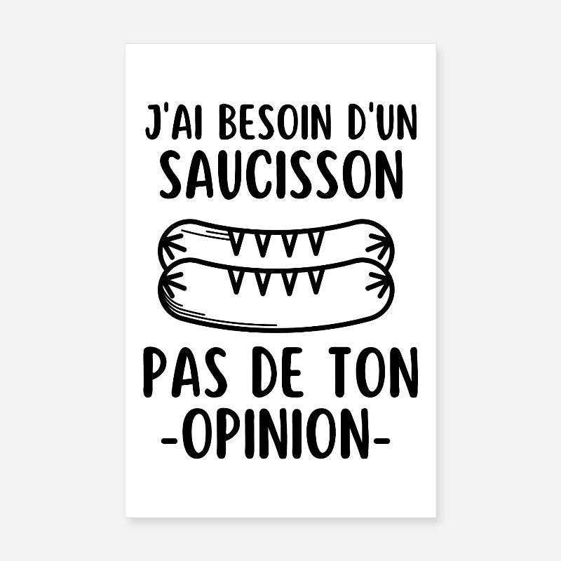 Humour saucisson Poster 20 x 30 cm