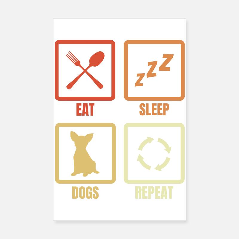 Daily routine for dog owners Poster 8" x 12" (20x30 cm)
